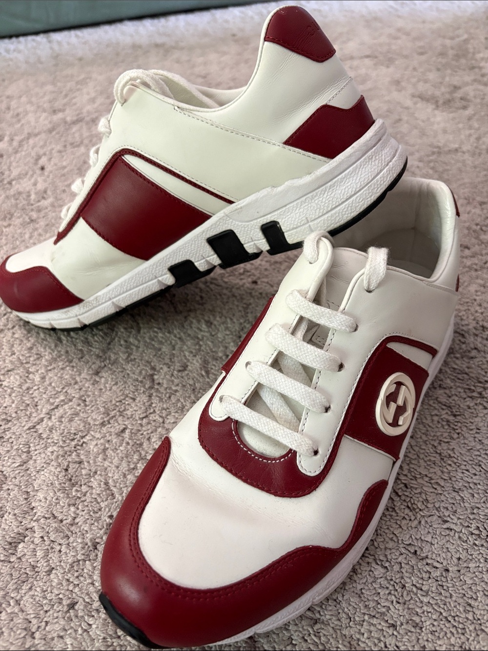 Gucci Miro Soft Rosso GC Red White Low-Top Leather Sneakers 39